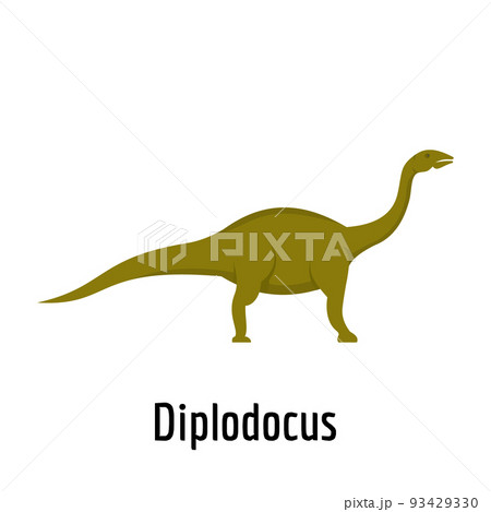 Diplodocus icon, flat style. Diplodocus icon, flat style. 93429330