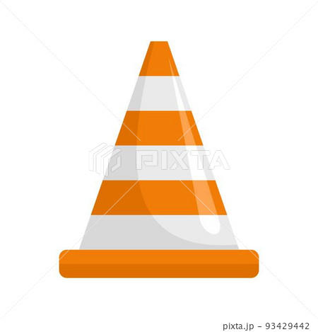 Attention cone icon, flat style 93429442
