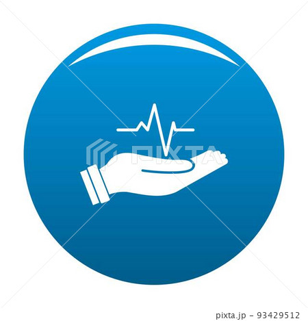 Heartbeat icon vector blue 93429512