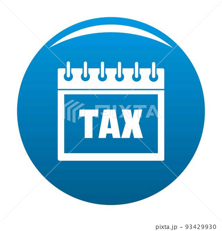 Calendar of tax icon vector blue Calendar of tax icon vector blue 93429930