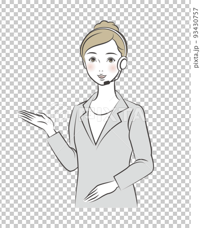 電話女士插畫素材矢量呼叫中心耳機麥克風 93430757