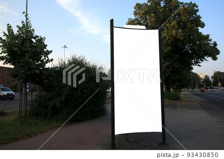 blank white billboard on the street 93430850