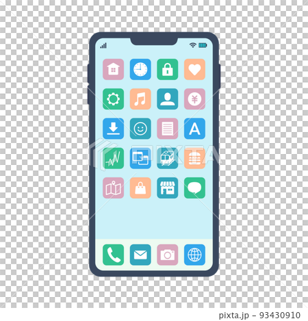Smartphone vector material 2 (home screen) 93430910