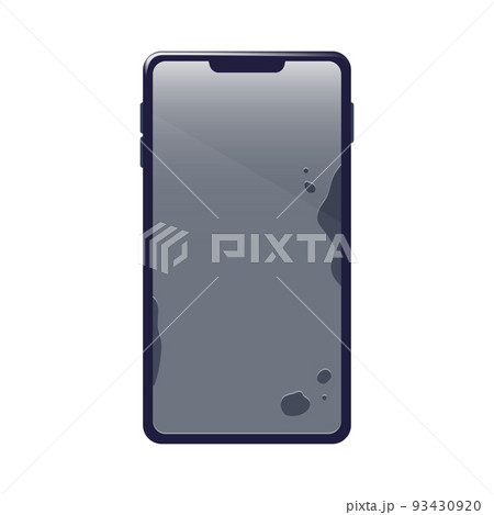 画面保護フィルムに気泡の入ったスマホのイラスト 93430920