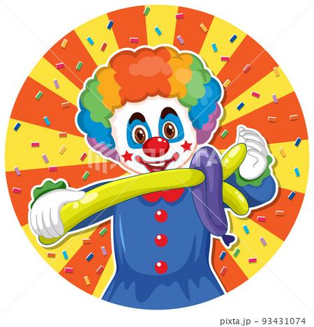 Circus clown icon on white background Circus clown icon on white background 93431074
