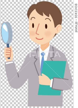 調查放大鏡研究調查的商人 93431438