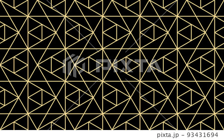 The geometric pattern with lines. Seamless vector background. Gold and black texture. Graphic modern pattern. Simple lattice graphic design The geometric pattern with lines. Seamless vector background. Gold and black texture. Graphic modern pattern. Simple lattice graphic design 93431694