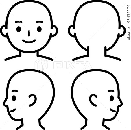 人物の頭、顔のデフォルメイラストセット 93435576