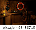 The cabin of the captain of a pirate ship. 3d rendering 93436715