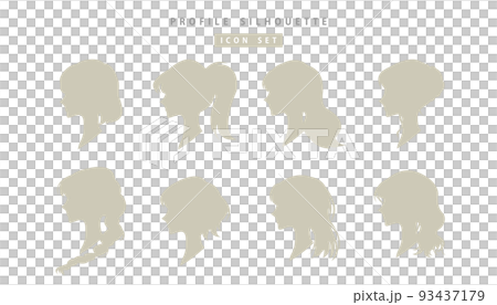 Female profile silhouette vector illustration set Female profile silhouette vector illustration set 93437179