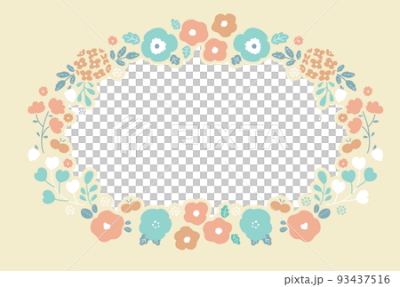 Photo Frame Earth Color Flower Wreath 93437516