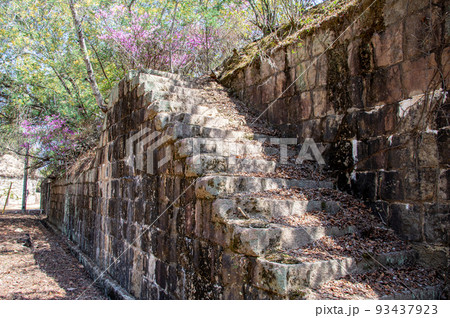大久野島の中部砲台跡の階段　広島県竹原市忠海町 93437923
