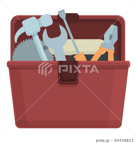 Renovation box icon cartoon vector. Toolbox kit. Repair wood Renovation box icon cartoon vector. Toolbox kit. Repair wood 93438823