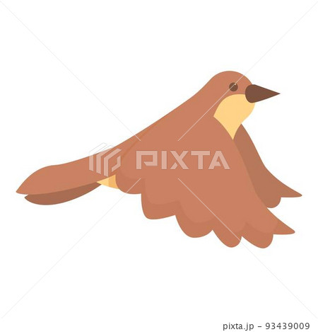 Fly bird icon cartoon vector. Tree bird. Small flying Fly bird icon cartoon vector. Tree bird. Small flying 93439009