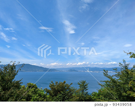 外史公園(山口県下松市笠戸島)から八月に撮影した徳山ボートレース場方面(山口県周南市) 93439058