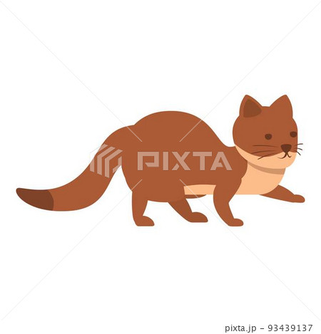 Small weasel icon cartoon vector. Carnivore animal. Cute mammal Small weasel icon cartoon vector. Carnivore animal. Cute mammal 93439137