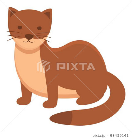 Cute weasel icon cartoon vector. Carnivore animal. Domestic mammal Cute weasel icon cartoon vector. Carnivore animal. Domestic mammal 93439141