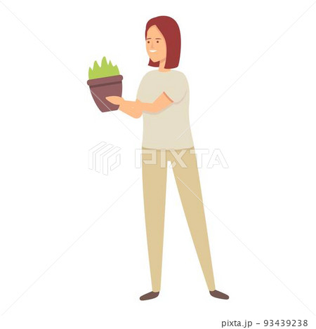 Office plant pot icon cartoon vector. Agriculture farm. Nature kid 93439238