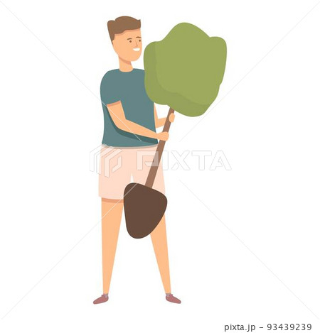 Boy plant tree icon cartoon vector. Kid park. Farm agriculture 93439239