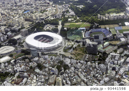 国立競技場付近を空撮 93441598