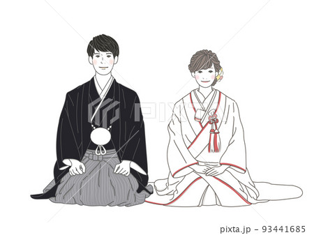和装結婚式のカップル 和装ウェディングツーショット 93441685