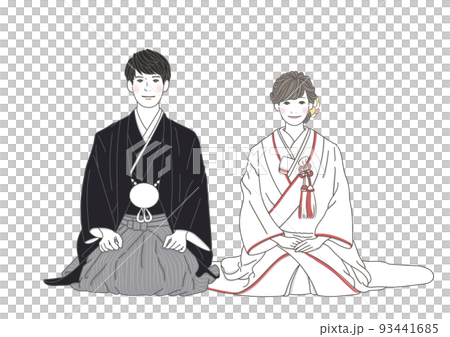 和装結婚式のカップル 和装ウェディングツーショット 93441685