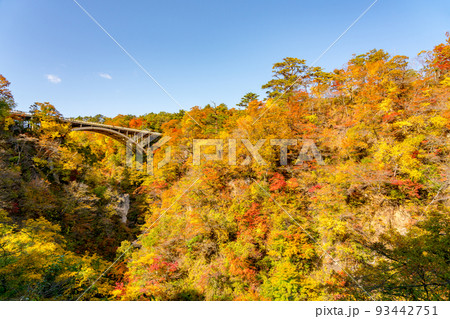 【宮城県】紅葉の鳴子峡（10月） 93442751