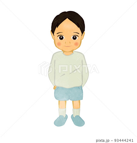 正面向いているかわいい男の子のイラスト03のイラスト素材