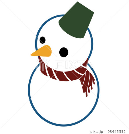 雪だるま/クリスマス/年賀状/寒中見舞い/カット素材 雪だるま/クリスマス/年賀状/寒中見舞い/カット素材 93445552