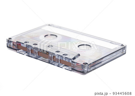 Old audio cassette isolated on a white background Old audio cassette isolated on a white background 93445608
