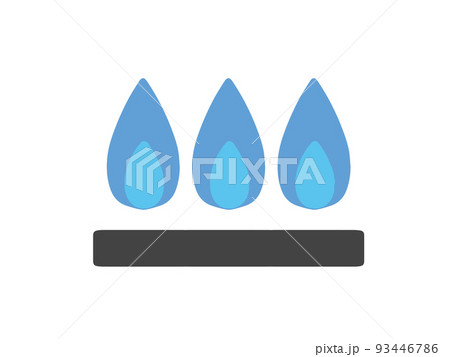 ガス火　中火ゆらゆらイラスト 93446786