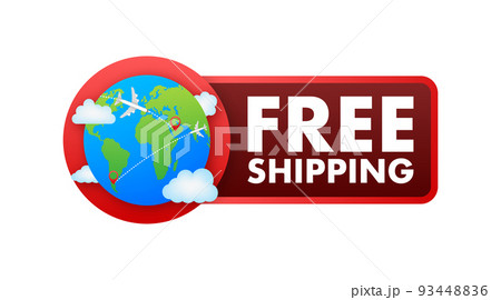 Free shipping. Badge with truck. Vector stock illustrtaion. Free shipping. Badge with truck. Vector stock illustrtaion. 93448836