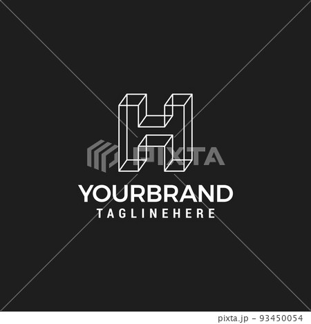 Abstract Vector Logo Design Template. Creative 3d H HH Concept Icon. Abstract Vector Logo Design Template. Creative 3d H HH Concept Icon. 93450054