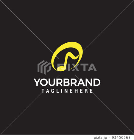 Music note modern logo illustraction vector graphic design template. Music note modern logo illustraction vector graphic design template. 93450563