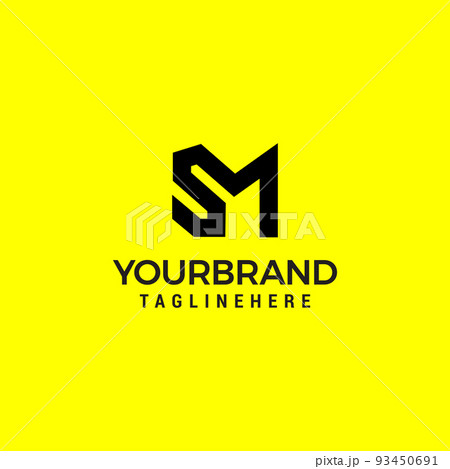 MS or SM Monogram of Two letters M and S logo design template vector 93450691