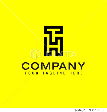 TH monogram logo with abstract line design template 93450805