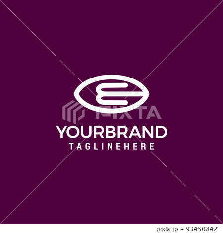 Abstract Letter E Logo with Eye Illustration 93450842