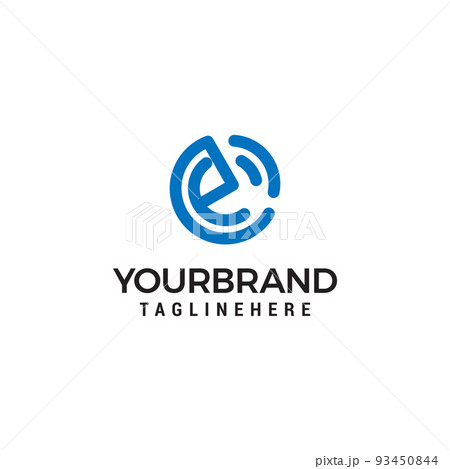 creative letter e logo Logo Line Design Template Vector 93450844