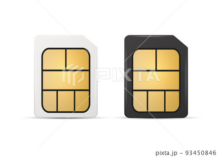 Vector 3d Realistic White and Black Plastic Micro Sim Card Template Set Isolated. Design Template of Micro Sim Card for Mockup, Branding. Front View Vector 3d Realistic White and Black Plastic Micro Sim Card Template Set Isolated. Design Template of Micro Sim Card for Mockup, Branding. Front View 93450846