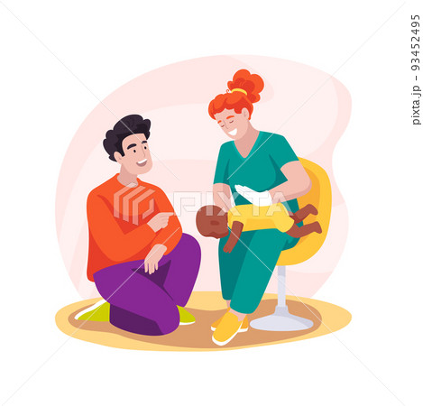 Choking first aid isolated cartoon vector illustration. 93452495