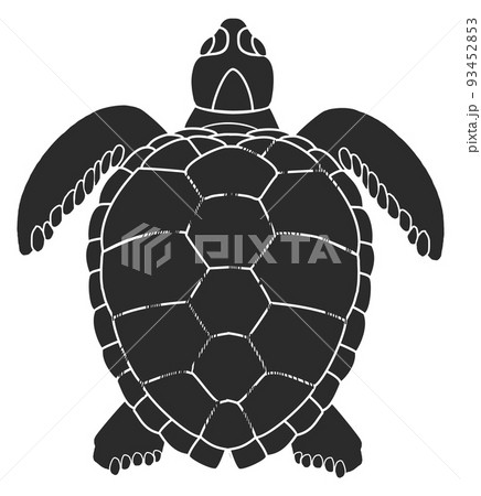 Swimming turtle icon. Sea animal black symbol Swimming turtle icon. Sea animal black symbol 93452853