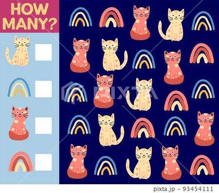 How many Cat, game for children. printable worksheet How many Cat, game for children. printable worksheet 93454111