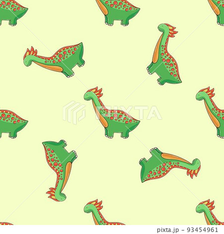 Cute funny dinosaur pattern. Print for cloth design, textile, wrapping paper Cute funny dinosaur pattern. Print for cloth design, textile, wrapping paper 93454961