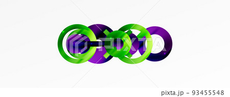 Minimal geometric abstract background. Circle, line and round shapes design. Trendy techno business template for wallpaper, banner, background or landing Minimal geometric abstract background. Circle, line and round shapes design. Trendy techno business template for wallpaper, banner, background or landing 93455548