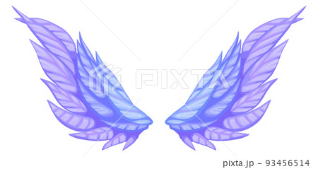 Fairytale wings. Fly creature symbol. Fantasy myth icon 93456514