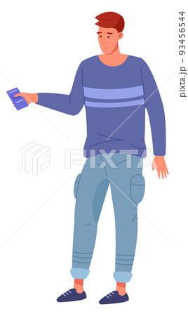 Young man holding smartphone. Person with mobile phone Young man holding smartphone. Person with mobile phone 93456544