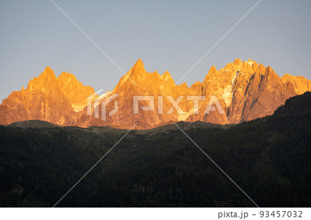 panorama of Les Aiguilles towers panorama of Les Aiguilles towers 93457032
