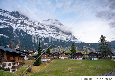 Grindelwald - beautiful village in mountain scenery Grindelwald - beautiful village in mountain scenery 93457042