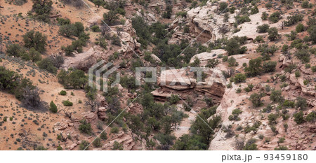Scenic American Landscape and Red Rock Mountains in Desert Canyon. Scenic American Landscape and Red Rock Mountains in Desert Canyon. 93459180
