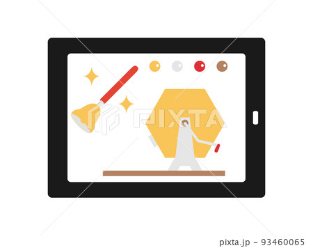 オンラインやデジタルの抽選会やくじをイメージしたイラスト 93460065